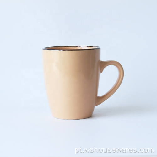 Cor vitrificada 12oz café leite chá caneca stoneware